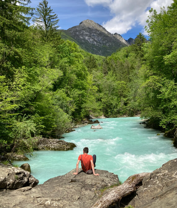 Bovec, Soča völgy, kilátás a Soča folyóra