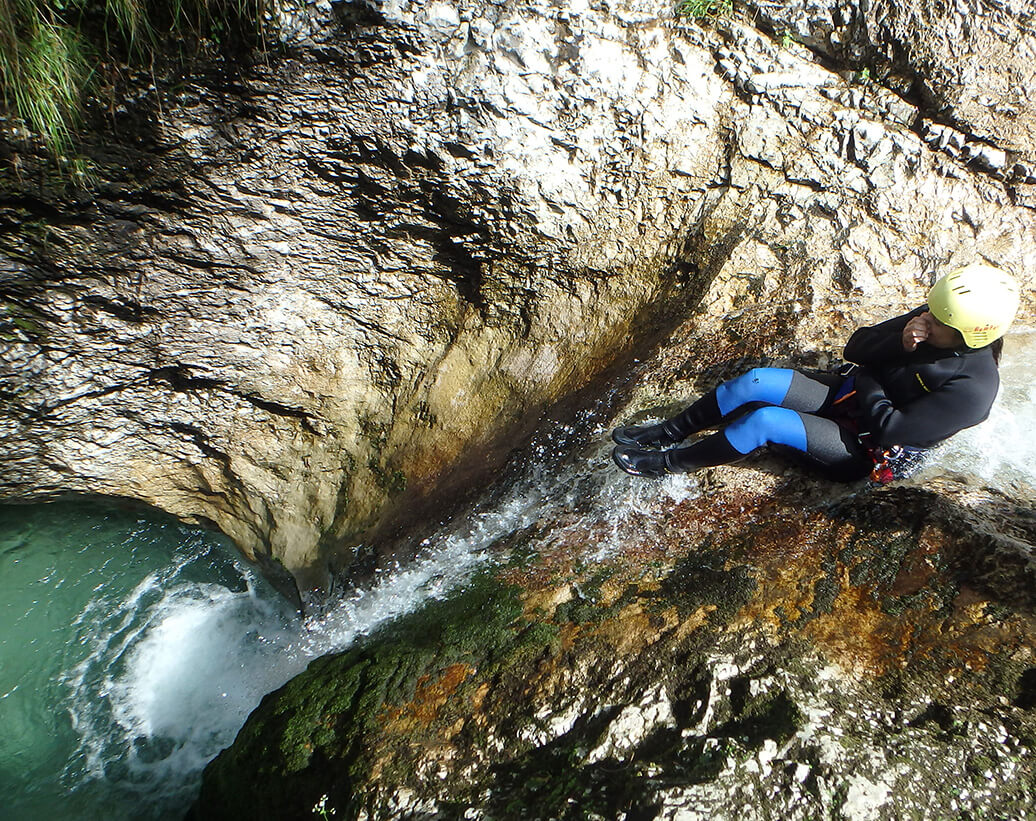 Kanyoning túra Sušec | Csúszda a kanyoning túrán, Bovec